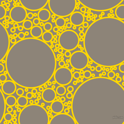 bubbles, circles, sponge, big, medium, small, 5 pixel line width, School Bus Yellow and Schooner circles bubbles sponge soap seamless tileable