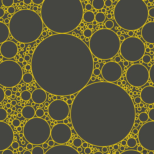 bubbles, circles, sponge, big, medium, small, 2 pixel line width, School Bus Yellow and Tuatara circles bubbles sponge soap seamless tileable
