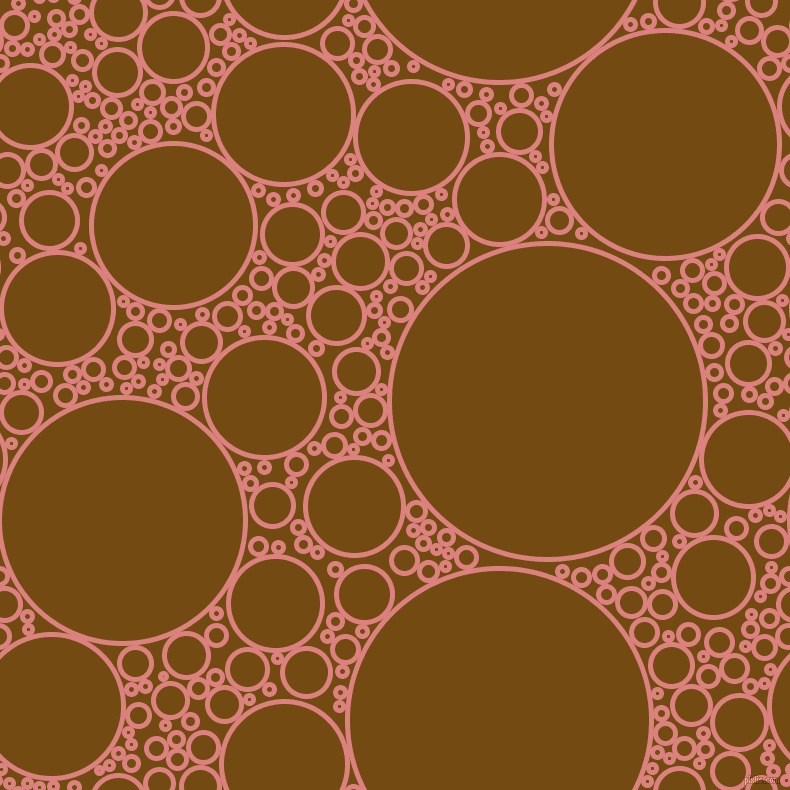 bubbles, circles, sponge, big, medium, small, 5 pixel line widthSea Pink and Raw Umber circles bubbles sponge soap seamless tileable