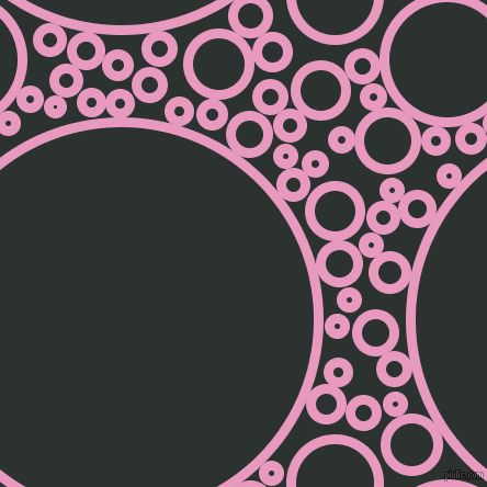 bubbles, circles, sponge, big, medium, small, 9 pixel line width, Shocking and Woodsmoke circles bubbles sponge soap seamless tileable