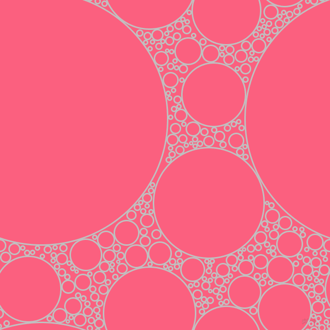 bubbles, circles, sponge, big, medium, small, 3 pixel line width, Silver and Brink Pink circles bubbles sponge soap seamless tileable