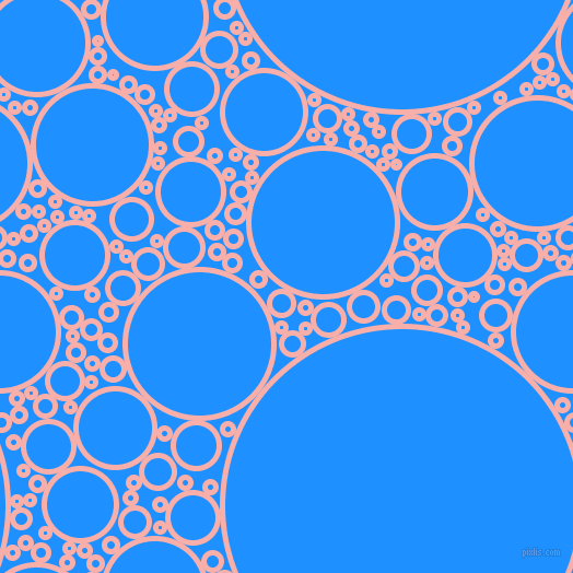bubbles, circles, sponge, big, medium, small, 5 pixel line width, Sundown and Dodger Blue circles bubbles sponge soap seamless tileable