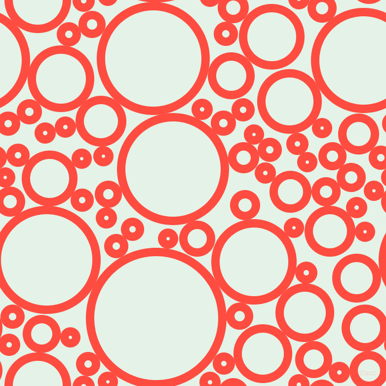 bubbles, circles, sponge, big, medium, small, 17 pixel line width, Sunset Orange and Polar circles bubbles sponge soap seamless tileable