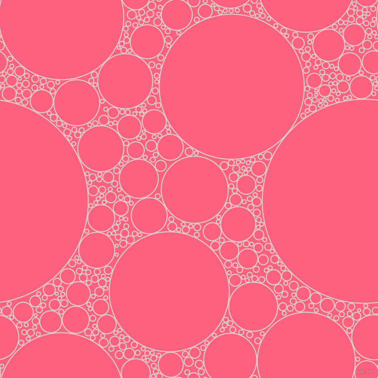 bubbles, circles, sponge, big, medium, small, 2 pixel line width, Swiss Coffee and Brink Pink circles bubbles sponge soap seamless tileable