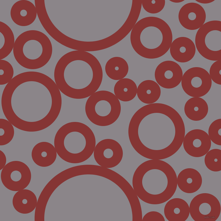 bubbles, circles, sponge, big, medium, small, 33 pixel line width, Tall Poppy and Taupe Grey circles bubbles sponge soap seamless tileable