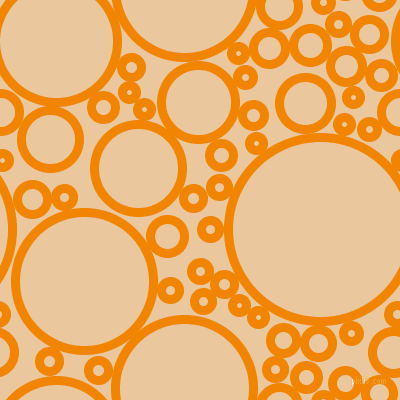 bubbles, circles, sponge, big, medium, small, 9 pixel line width, Tangerine and New Tan circles bubbles sponge soap seamless tileable