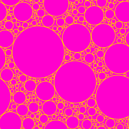 bubbles, circles, sponge, big, medium, small, 2 pixel line width, Tangerine Yellow and Hot Magenta circles bubbles sponge soap seamless tileable