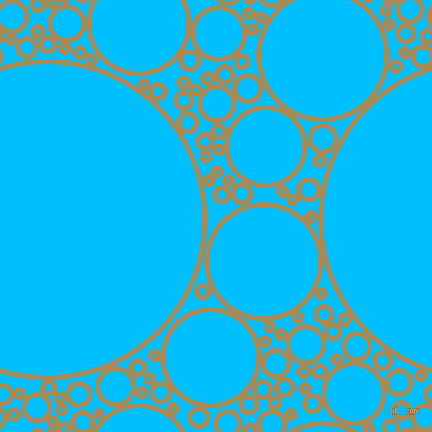 bubbles, circles, sponge, big, medium, small, 5 pixel line width, Teak and Deep Sky Blue circles bubbles sponge soap seamless tileable