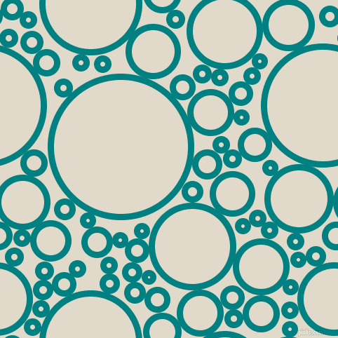 bubbles, circles, sponge, big, medium, small, 9 pixel line width, Teal and Albescent White circles bubbles sponge soap seamless tileable