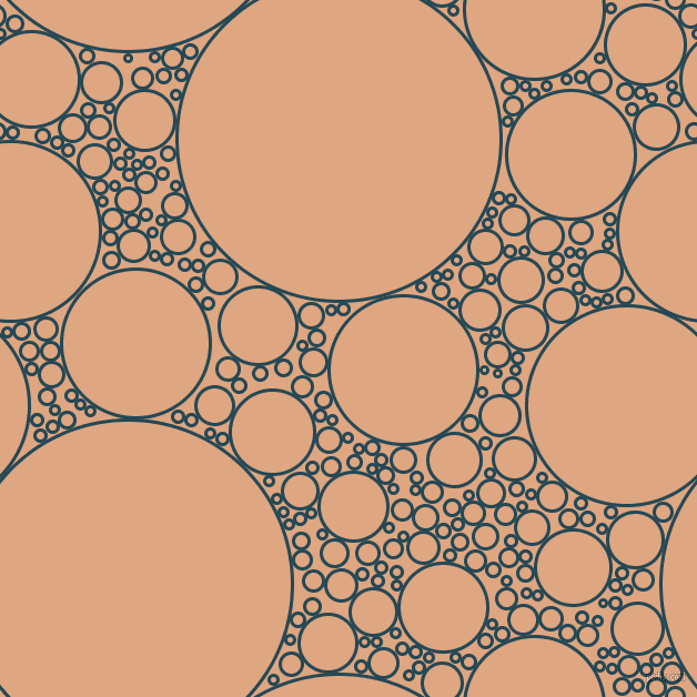 bubbles, circles, sponge, big, medium, small, 3 pixel line width, Teal Blue and Tumbleweed circles bubbles sponge soap seamless tileable