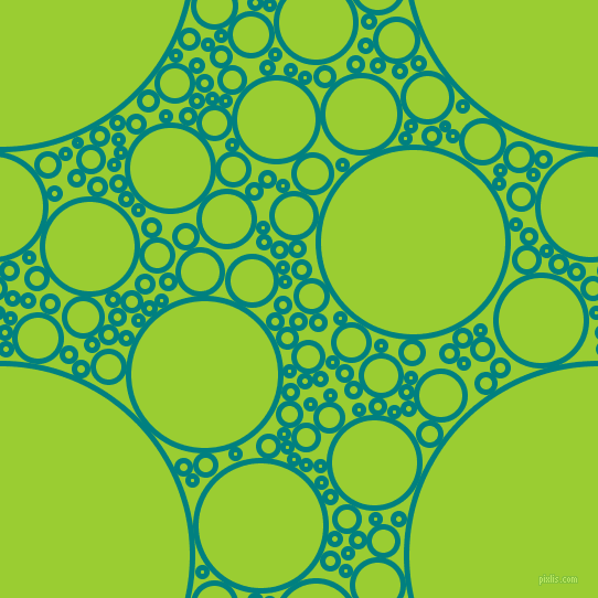 bubbles, circles, sponge, big, medium, small, 5 pixel line width, Teal and Yellow Green circles bubbles sponge soap seamless tileable