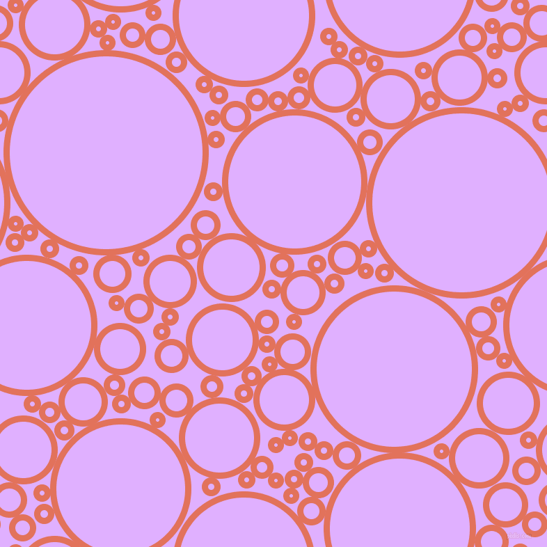 bubbles, circles, sponge, big, medium, small, 9 pixel line width, Terra Cotta and Mauve circles bubbles sponge soap seamless tileable