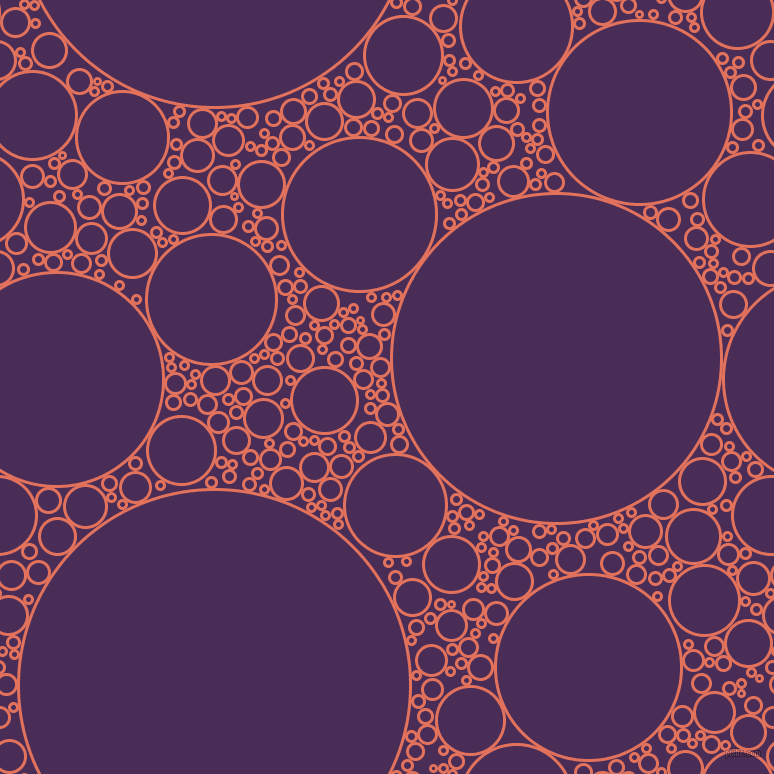 bubbles, circles, sponge, big, medium, small, 3 pixel line width, Terra Cotta and Scarlet Gum circles bubbles sponge soap seamless tileable