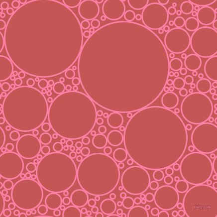 bubbles, circles, sponge, big, medium, small, 3 pixel line width, Tickle Me Pink and Fuzzy Wuzzy Brown circles bubbles sponge soap seamless tileable
