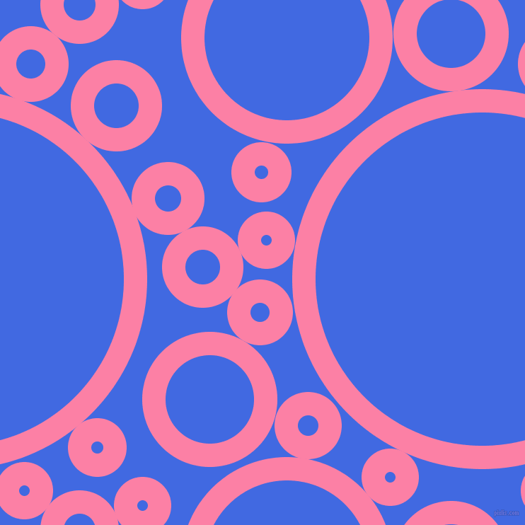 bubbles, circles, sponge, big, medium, small, 33 pixel line width, Tickle Me Pink and Royal Blue circles bubbles sponge soap seamless tileable