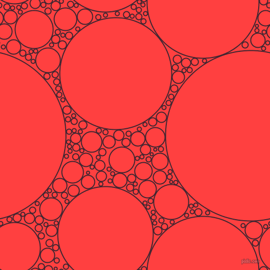bubbles, circles, sponge, big, medium, small, 2 pixel line width, Toledo and Coral Red circles bubbles sponge soap seamless tileable