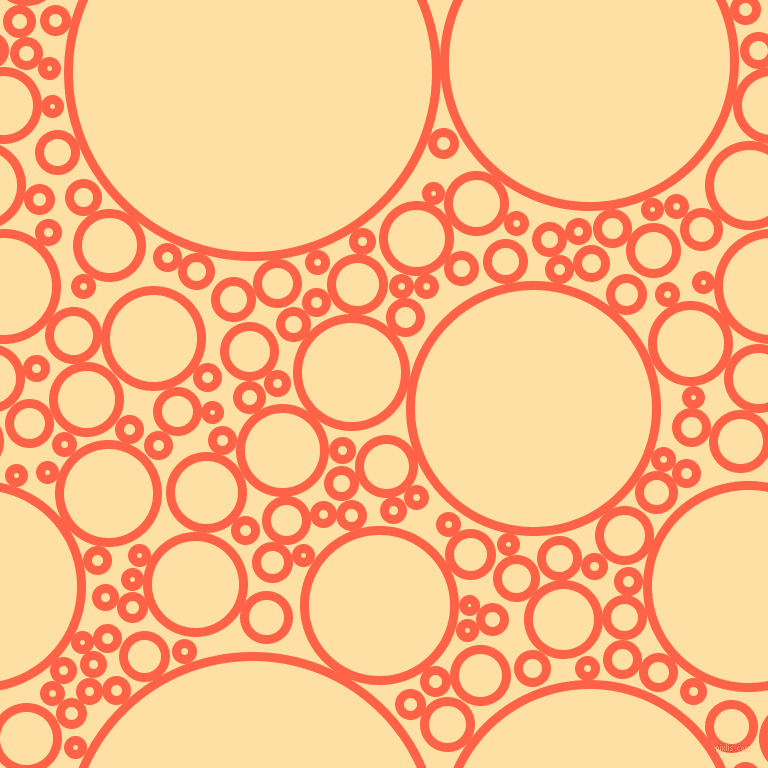 bubbles, circles, sponge, big, medium, small, 9 pixel line width, Tomato and Cape Honey circles bubbles sponge soap seamless tileable