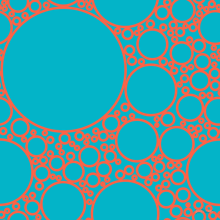 bubbles, circles, sponge, big, medium, small, 5 pixel line width, Tomato and Iris Blue circles bubbles sponge soap seamless tileable