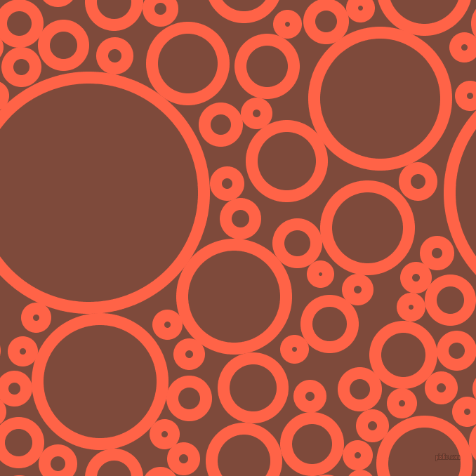 bubbles, circles, sponge, big, medium, small, 17 pixel line width, Tomato and Nutmeg circles bubbles sponge soap seamless tileable