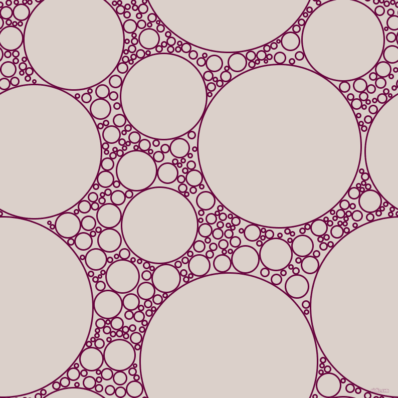 bubbles, circles, sponge, big, medium, small, 3 pixel line width, Tyrian Purple and Swiss Coffee circles bubbles sponge soap seamless tileable