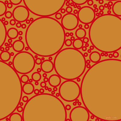 bubbles, circles, sponge, big, medium, small, 5 pixel line width, Venetian Red and Dixie circles bubbles sponge soap seamless tileable