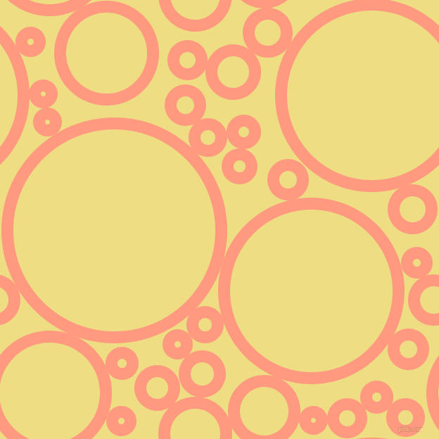 bubbles, circles, sponge, big, medium, small, 17 pixel line width, Vivid Tangerine and Light Goldenrod circles bubbles sponge soap seamless tileable