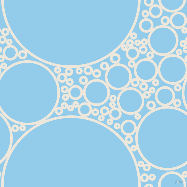 bubbles, circles, sponge, big, medium, small, 9 pixel line width, White Linen and Cornflower circles bubbles sponge soap seamless tileable