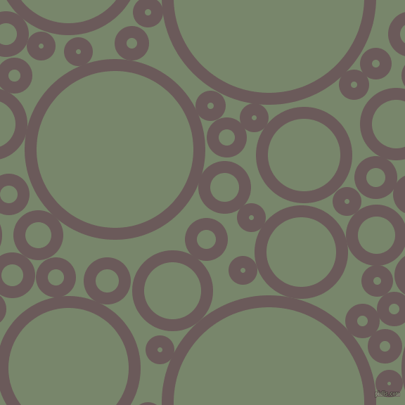 bubbles, circles, sponge, big, medium, small, 17 pixel line width, Zambezi and Camouflage Green circles bubbles sponge soap seamless tileable