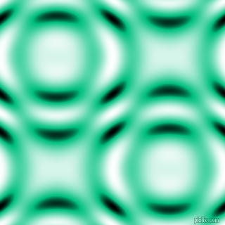 , Caribbean Green and Black and White circular plasma waves seamless tileable