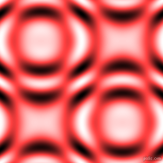, Coral Red and Black and White circular plasma waves seamless tileable