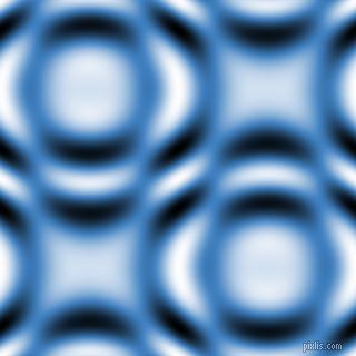 Curious Blue and Black and White circular plasma waves seamless tileable