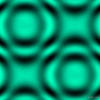 , Medium Spring Green and Black and White circular plasma waves seamless tileable