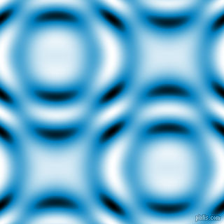 Pacific Blue and Black and White circular plasma waves seamless tileable