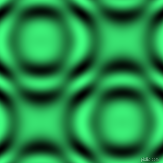, Spring Green and Black and White circular plasma waves seamless tileable