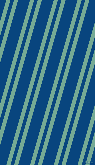 74 degree angle dual stripe line, 14 pixel line width, 12 and 40 pixel line spacing, Acapulco and Dark Cerulean dual two line striped seamless tileable