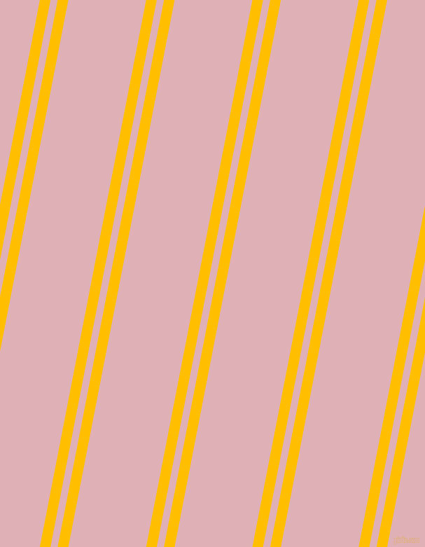 79 degree angles dual striped line, 15 pixel line width, 10 and 109 pixels line spacing, Amber and Blossom dual two line striped seamless tileable