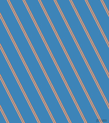 117 degree angle dual stripe lines, 3 pixel lines width, 2 and 40 pixel line spacing, Atomic Tangerine and Curious Blue dual two line striped seamless tileable
