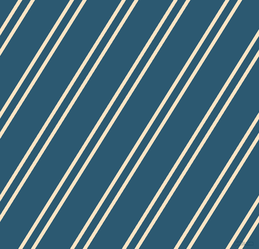 58 degree angle dual striped line, 7 pixel line width, 14 and 58 pixel line spacing, Bisque and Chathams Blue dual two line striped seamless tileable