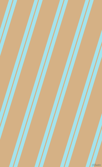 73 degree angle dual stripes line, 14 pixel line width, 4 and 67 pixel line spacing, Blizzard Blue and Calico dual two line striped seamless tileable