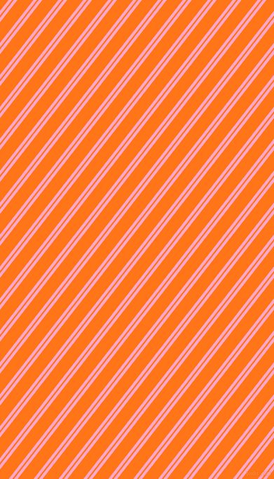 52 degree angle dual striped line, 4 pixel line width, 2 and 18 pixel line spacing, Carnation Pink and Pumpkin dual two line striped seamless tileable