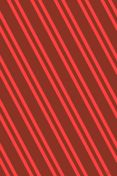 118 degree angles dual stripes lines, 11 pixel lines width, 12 and 37 pixels line spacing, Coral Red and Burnt Umber dual two line striped seamless tileable