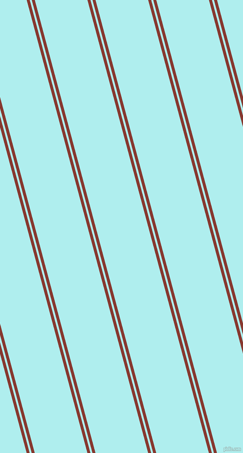 105 degree angles dual stripes line, 6 pixel line width, 4 and 104 pixels line spacing, Crab Apple and Pale Turquoise dual two line striped seamless tileable