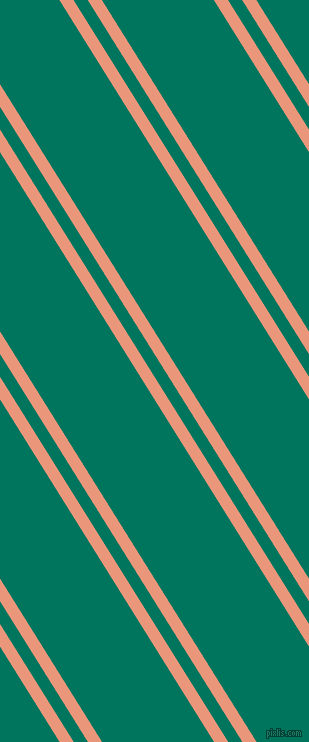 122 degree angles dual striped lines, 12 pixel lines width, 12 and 95 pixels line spacing, Dark Salmon and Tropical Rain Forest dual two line striped seamless tileable