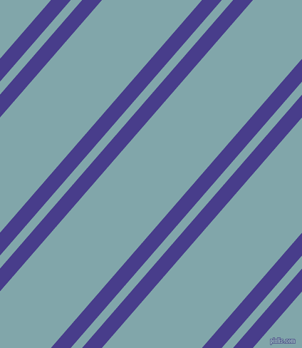 49 degree angles dual striped line, 21 pixel line width, 12 and 106 pixels line spacing, Dark Slate Blue and Ziggurat dual two line striped seamless tileable