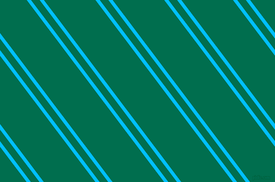 127 degree angles dual stripes line, 7 pixel line width, 14 and 84 pixels line spacing, Deep Sky Blue and Watercourse dual two line striped seamless tileable