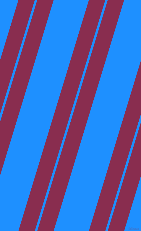 73 degree angle dual stripes line, 53 pixel line width, 8 and 114 pixel line spacing, Disco and Dodger Blue dual two line striped seamless tileable