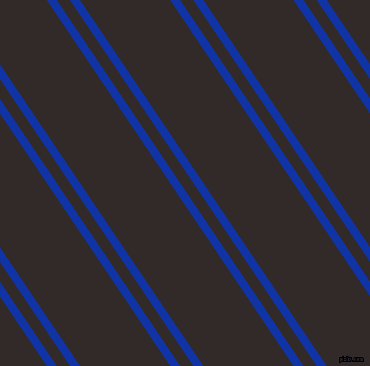 124 degree angle dual stripes lines, 12 pixel lines width, 16 and 109 pixel line spacing, Egyptian Blue and Livid Brown dual two line striped seamless tileable