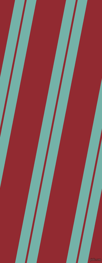 79 degree angle dual stripe lines, 31 pixel lines width, 6 and 94 pixel line spacing, Gulf Stream and Bright Red dual two line striped seamless tileable