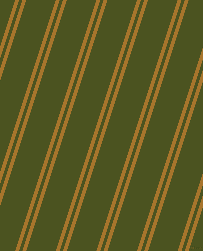 72 degree angle dual stripes line, 12 pixel line width, 10 and 91 pixel line spacing, Hot Toddy and Army green dual two line striped seamless tileable