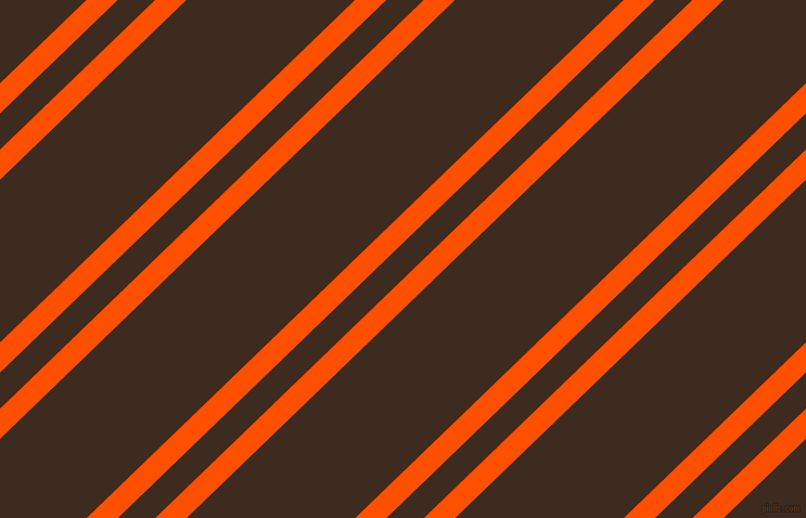 44 degree angles dual striped lines, 20 pixel lines width, 24 and 108 pixels line spacing, International Orange and Bistre dual two line striped seamless tileable